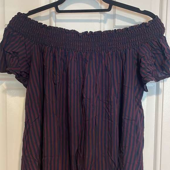 Cooperative Striped Off-the-shoulder Top / Dress Size M - Picture 2 of 3